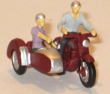 Indlæs billede til gallerivisning H0 Motorcykel med sidevogn. 1:87
