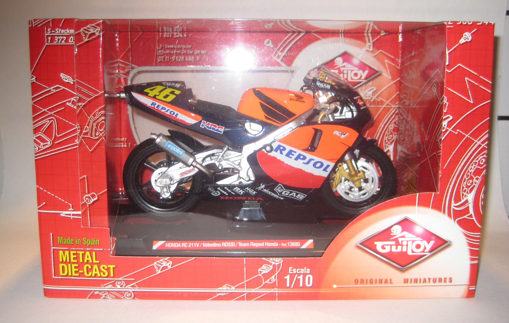 Honda RC 211v . 2002.Valentino Rossi. Guiloy 1:10